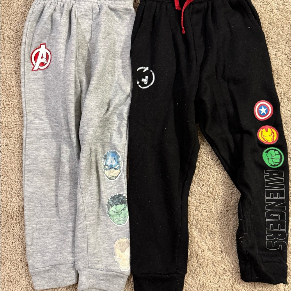 Marvel Kids Sweatpants - Gray and Black with Avengers Design play pants bundle